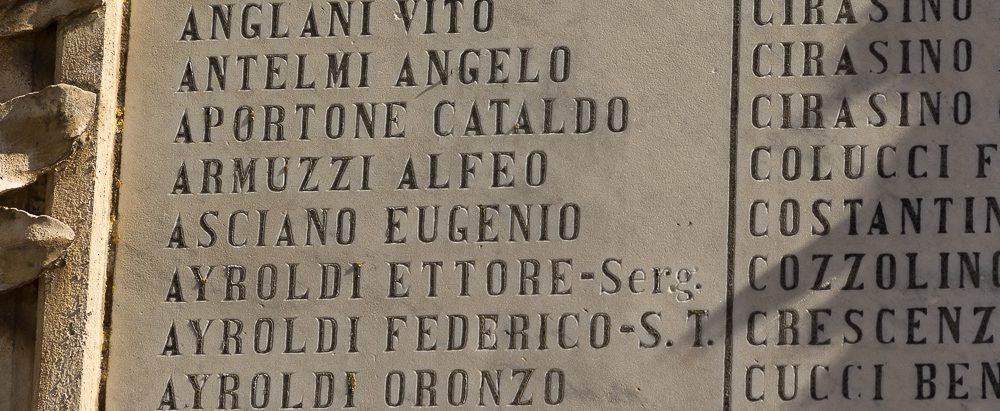 Ostuni war memorial Eugenio Asciano